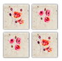 Hermia Alfombras de Cristal de Piedra Natural Multicolor (4 Piezas)